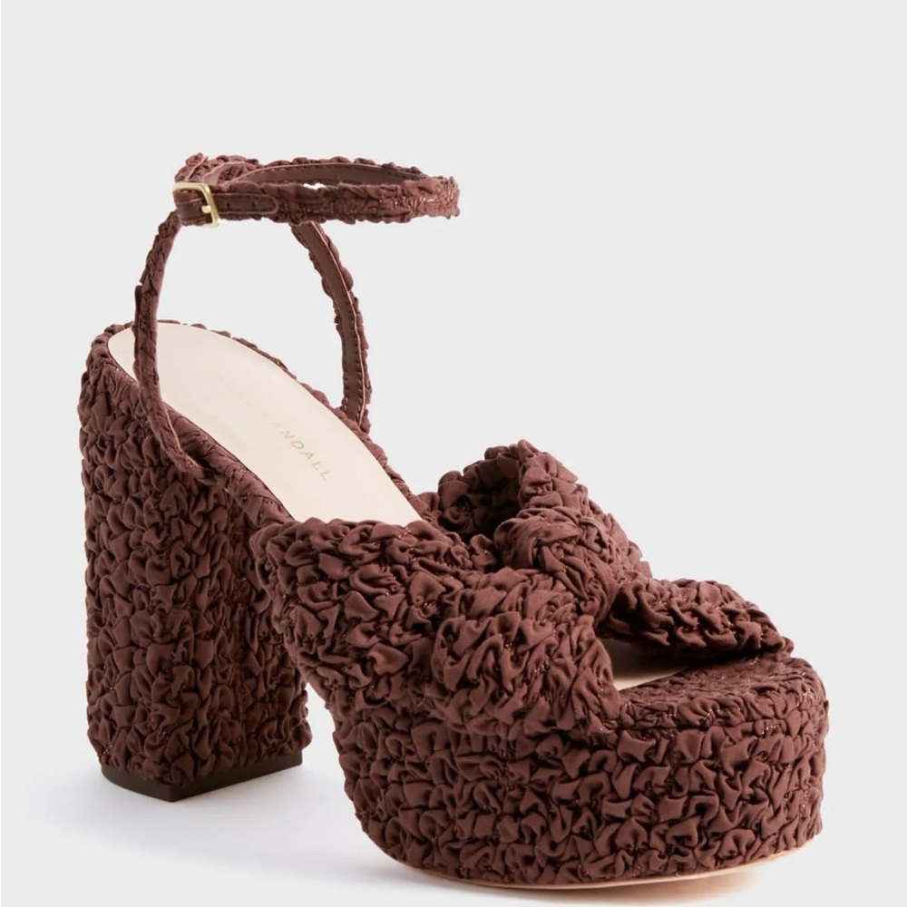 Brand new, never worn Loeffler Randall Cacao Textured Fabric Roz Heels - 11.5